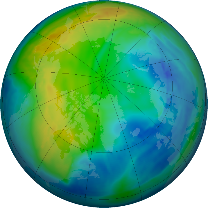 Arctic ozone map for 16 November 2008